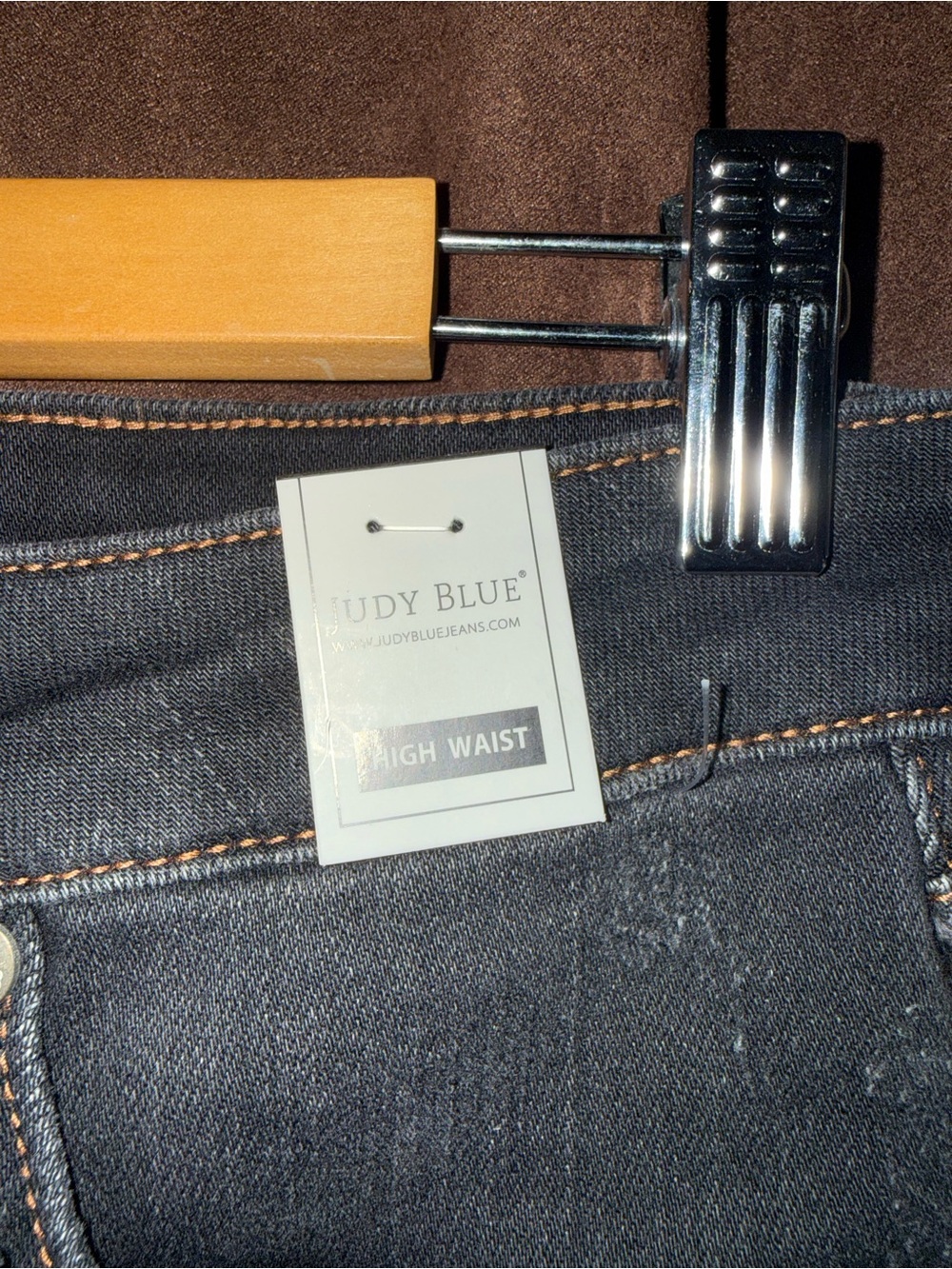 Judy Blue Washed Black High-Rise Denim Shorts with Frayed Hem - Picture 4 of 6